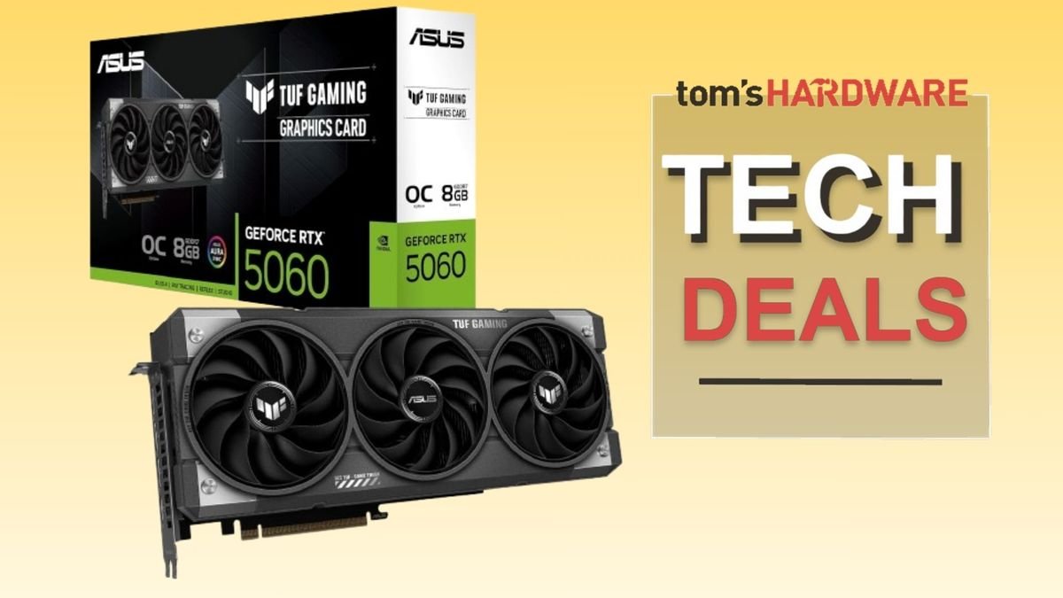 Amazon is offering a $324 Nvidia RTX 5060 GPU deal in a lightning sale, making it the cheapest model available — 1080p gaming on a budget