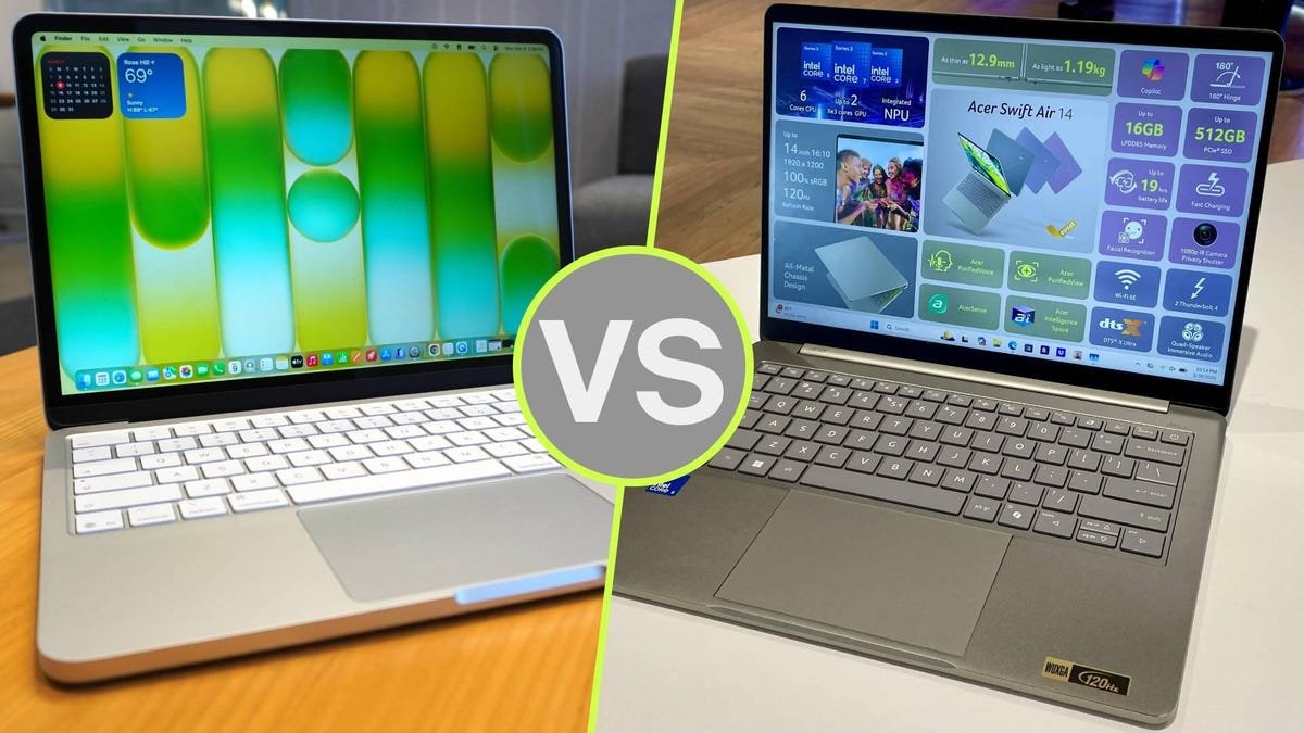 Acer Swift Air 14 vs. MacBook Neo: I compared both budget laptops - this model wins