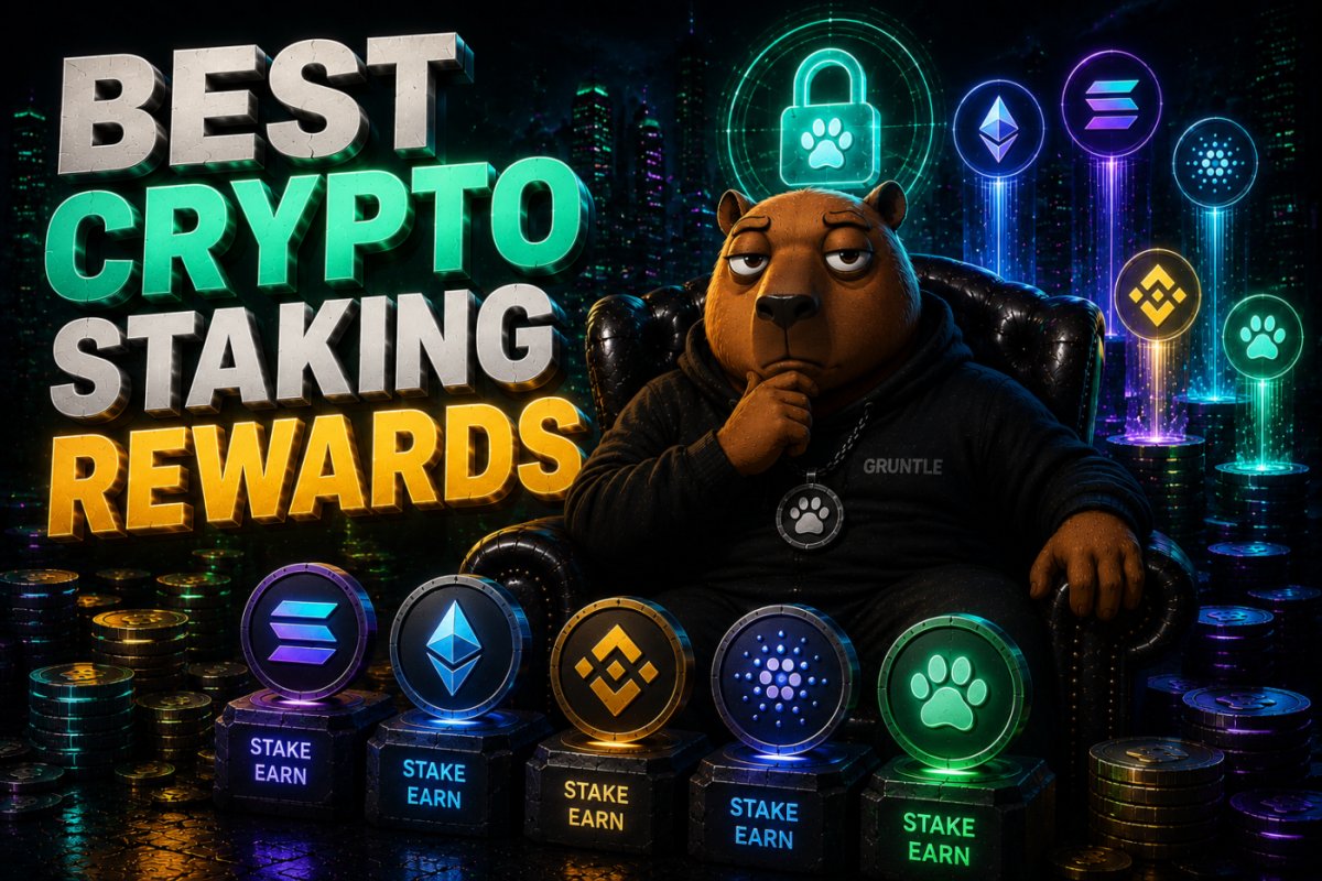 Best Crypto Staking Rewards 2026: $GRUNTLE Hits $105k With 8,163% Yield While ETH Pays 3.5%