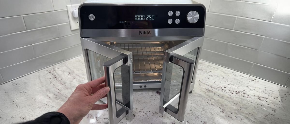 Ninja French Door Air Fryer and Countertop Oven does it all — but it cooks faster than you might expect, so you'll need to keep an eye on it