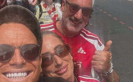 Stacey Solomon cosies up to husband Joe Swash after hitting back at marriage fears as she and her family 'camp outside Space NK' for Arsenal's raucous victory parade
