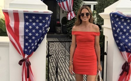 Binky Felstead stuns in a red minidress as she enjoys lavish early 4th of July bash in the London heatwave