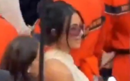 Kim Kardashian addresses that awkward moment she 'stole' Kimi Antonelli's towel at the Monaco Grand Prix as she gifts the Mercedes driver a personalised one