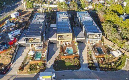 Aerial images reveal The Block luxury homes are complete... but critics say the $11million build is a 'missed opportunity' amid housing crisis