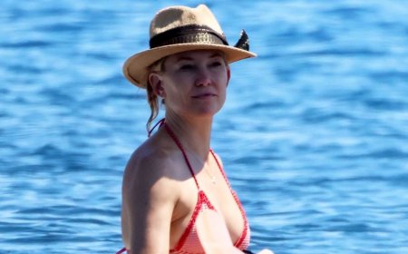 Kate Hudson, 47, sizzles in skimpy bikini as she shows off pert derriere during Greece getaway with fiancé Danny Fujikawa