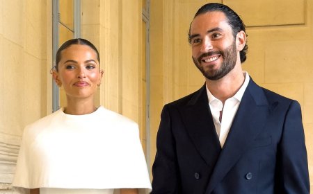 'Most beautiful girl in the world' Thylane Blondeau stuns in a custom couture wedding dress as she holds hands with DJ husband Ben Attal in new photos from their Parisian wedding