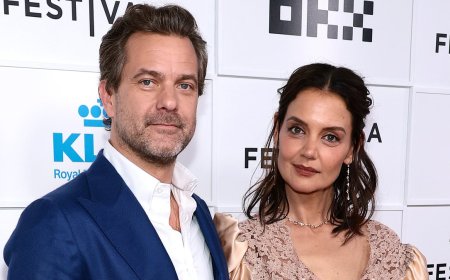 Katie Holmes, 47, looks strikingly fresh-faced as she reunites with Dawson's Creek co-star Joshua Jackson, 47, for their new rom-com