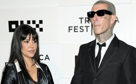 Kourtney Kardashian and Travis Barker walk first red carpet together in more than TWO YEARS as they attend rocker's documentary premiere in NYC