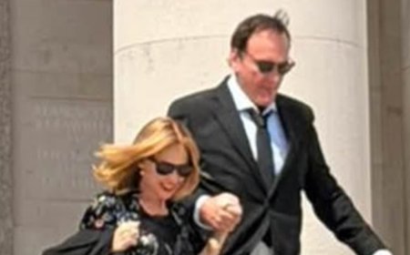 Kylie Minogue dips her toe back into acting as she holds hands with Quentin Tarantino while shooting new film in Porthcawl