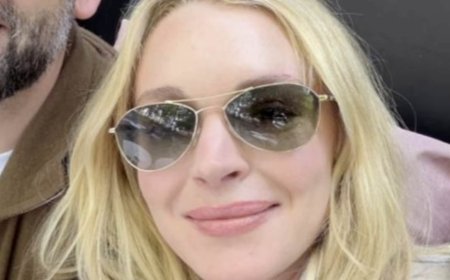 Lindsay Lohan gives rare glimpse at family life in Dubai with son, two, as she celebrates husband's 40th birthday