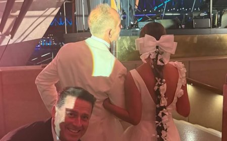 Inside the lavish, star-studded Sydney Opera House wedding of top Australian lawyer as Karl Stefanovic pulls off the ultimate wedding photobomb and Harry Garside parties it up