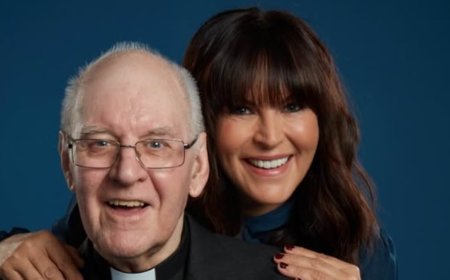 Anna Richardson reveals her retired priest father has died aged 85 after a battle with dementia as she recalls his 'extraordinary life' meeting the Pope and Queen Elizabeth