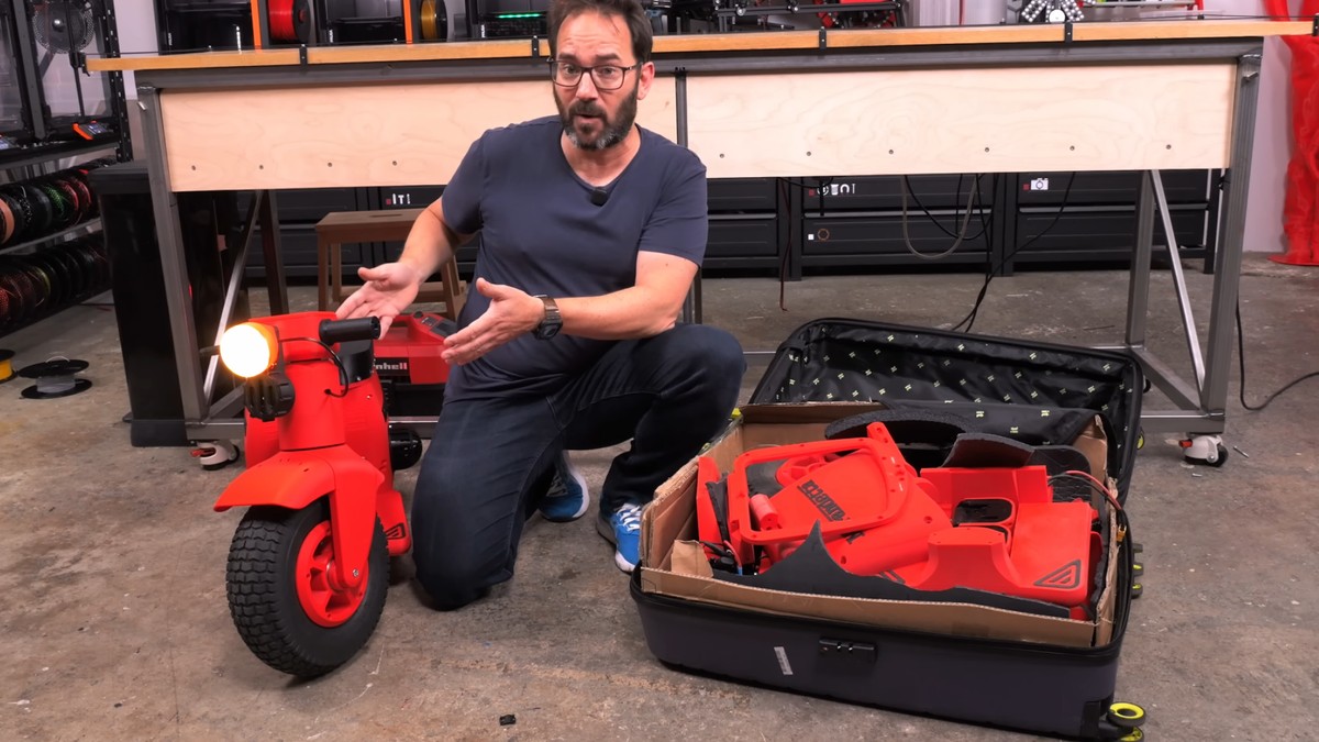 This 3D-printed electric motorbike folds into your luggage — creator warns it is 'super fast... way too fast'
