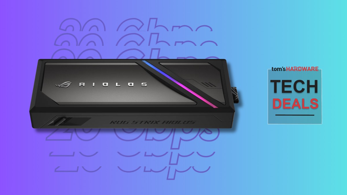 Grab a blazing-fast dual-interface M.2 SSD enclosure for just $59 on Amazon — Asus' tool-less ROG Strix Aiolos is 14% off right now, featuring transfer speeds up to 20 Gbps