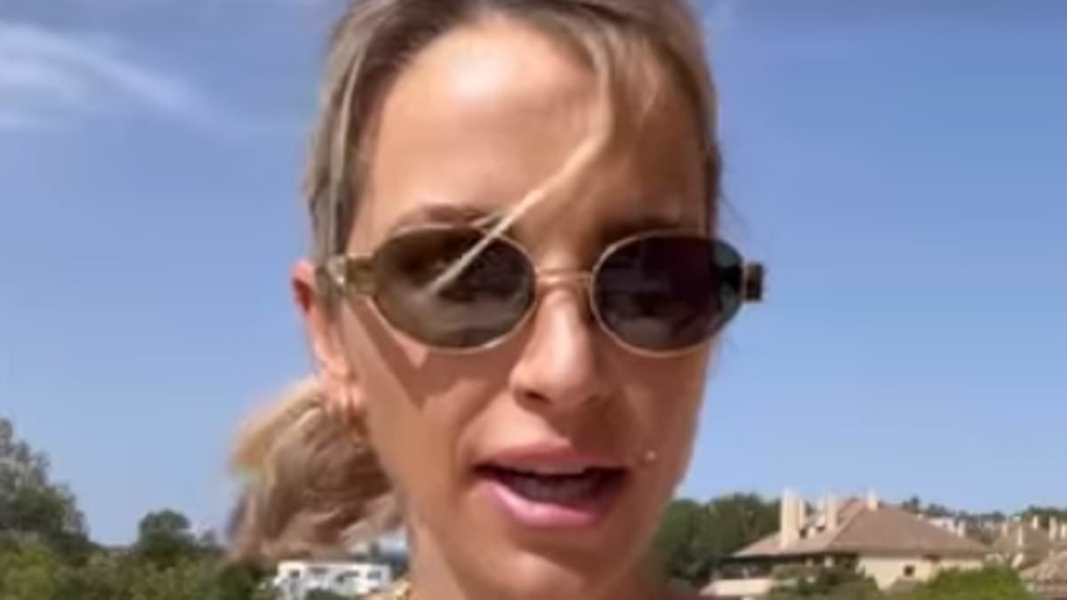 Pregnant Vogue Williams, 40, wows in yellow bikini as she gets beach day ready as she jokes: 'I can't believe how big pregnancy boobs are!'