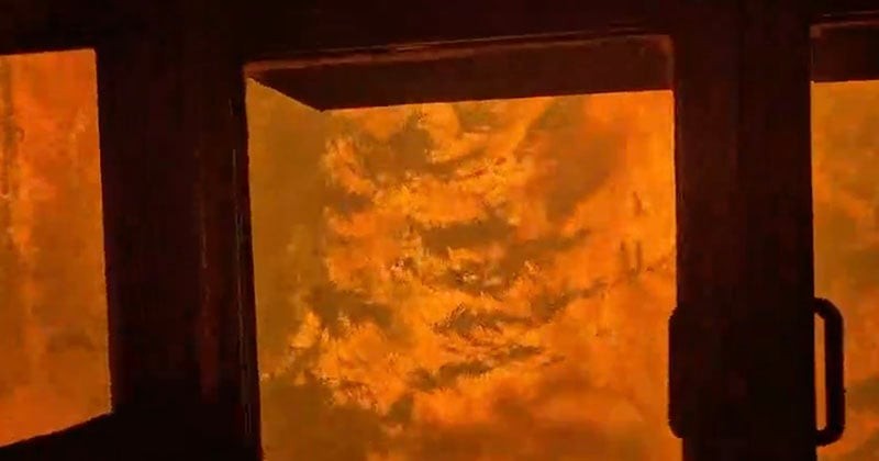 Terrifying Footage Shows Views From Inside a Train During Canadian Wildfires
