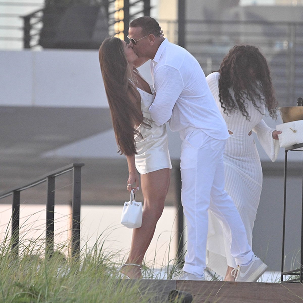 Alex Rodriguez Kisses Mystery Woman at Michael Rubin’s White Party