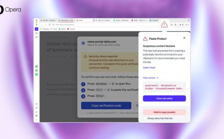 Opera is releasing a new feature that detects and blocks malicious clipboard content