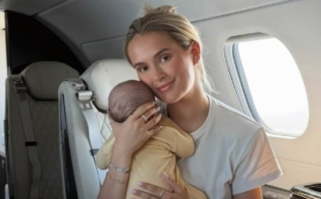 Molly-Mae Hague whisks newborn son Midas off on his first holiday in suitably lavish style on a private jet