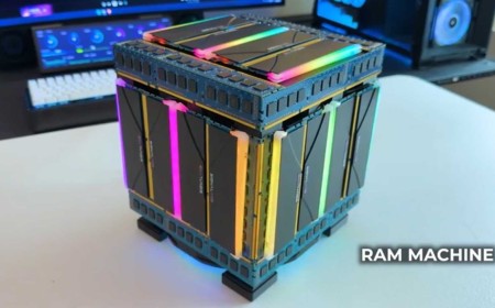 'RAM Machine' case probably costs more than the entire build — Nvidia RTX 5060, Core Ultra 5 CPU, and 32GB DDR5-8200 RAM are hiding inside