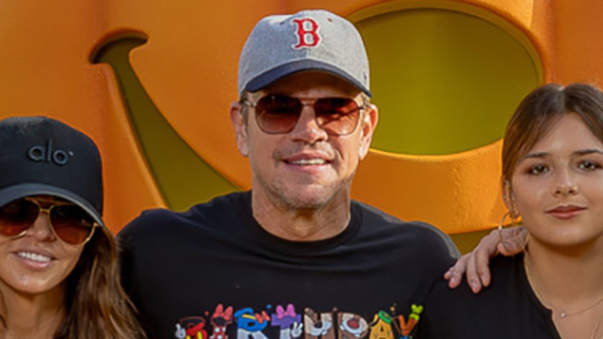Matt Damon and wife Luciana pose in rare photo with all four daughters as they celebrate Gia's 18th birthday at Disneyland