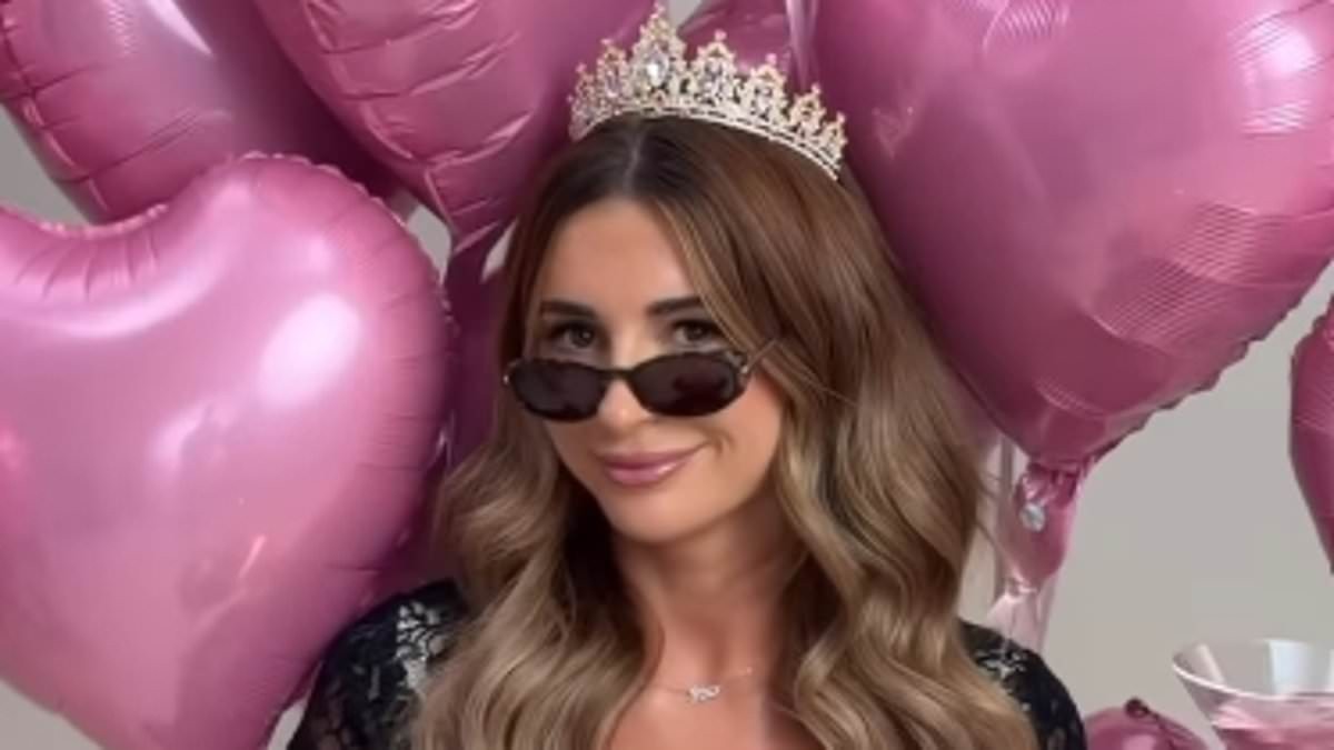 Dani Dyer gets glammed up in lace black dress and tiara as she celebrates her 30th birthday