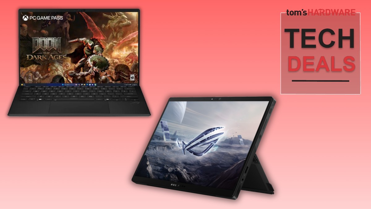 Save $900 on this 2-in-1 Asus ROG touchscreen gaming laptop with 64GB RAM — the 14-inch Flow Z13 machine ships with a 16-core AMD Strix Halo CPU and a 1TB SSD, perfect for games and AI
