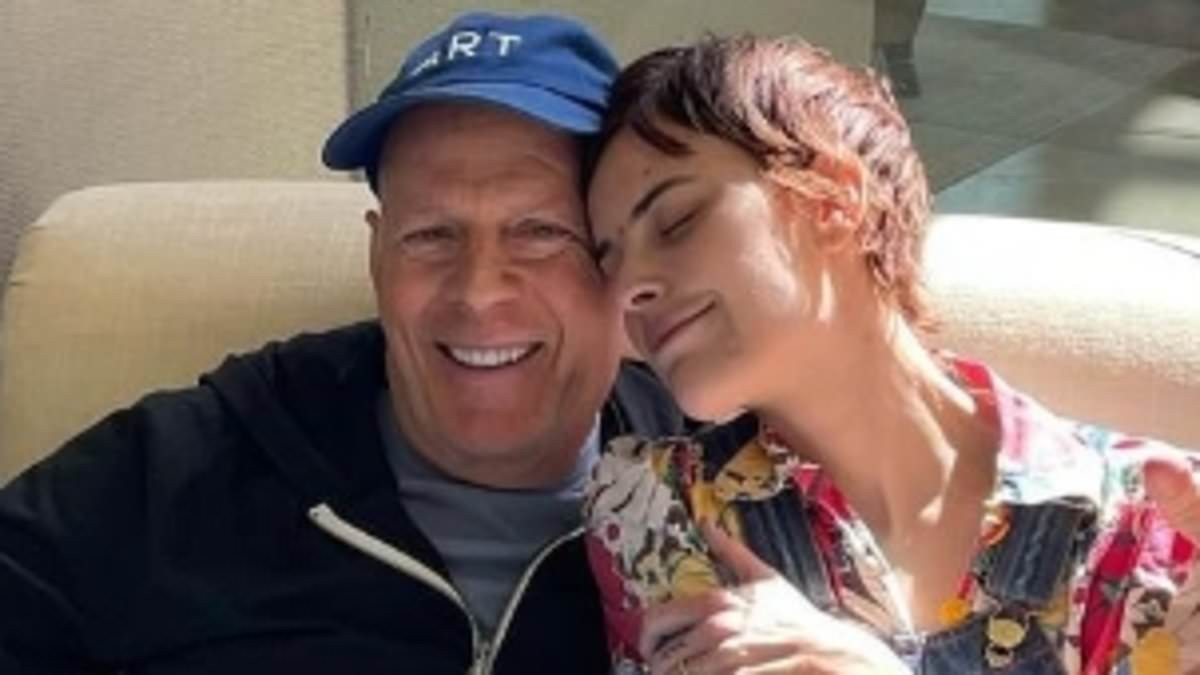 Dementia-stricken Bruce Willis, 71, appears in rare photo at daughter Tallulah's wedding… four years after Hollywood retirement due to health battle