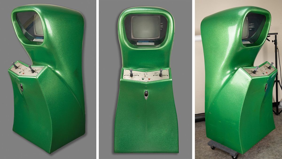 Functioning version of 'the first arcade video game ever created' heads to auction with $200,000 estimate — green sparkle 2-player edition of Computer Space hails from 1973