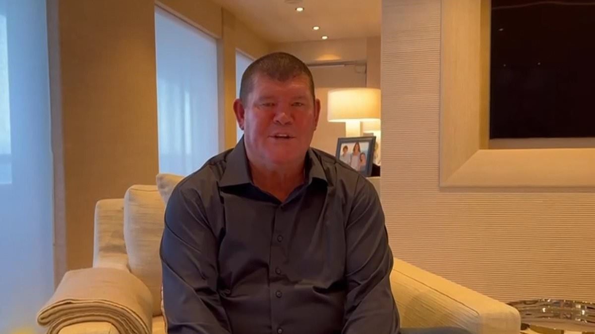 James Packer makes a very rare TV appearance at the Logies from his $200 million superyacht after his wedding to Kylie Lim