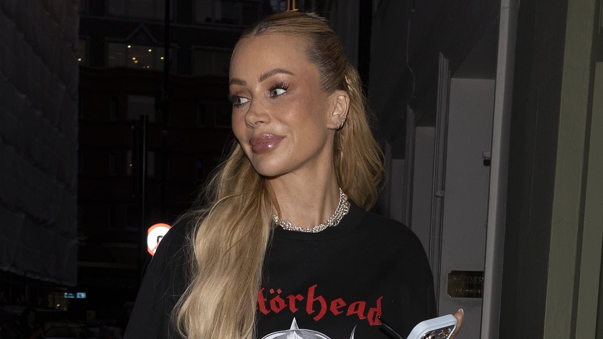 Olivia Attwood shows off plenty of leg in a skimpy T-shirt dress for girly night out - after posing in tiny hot pants following getaway with Pete Wicks