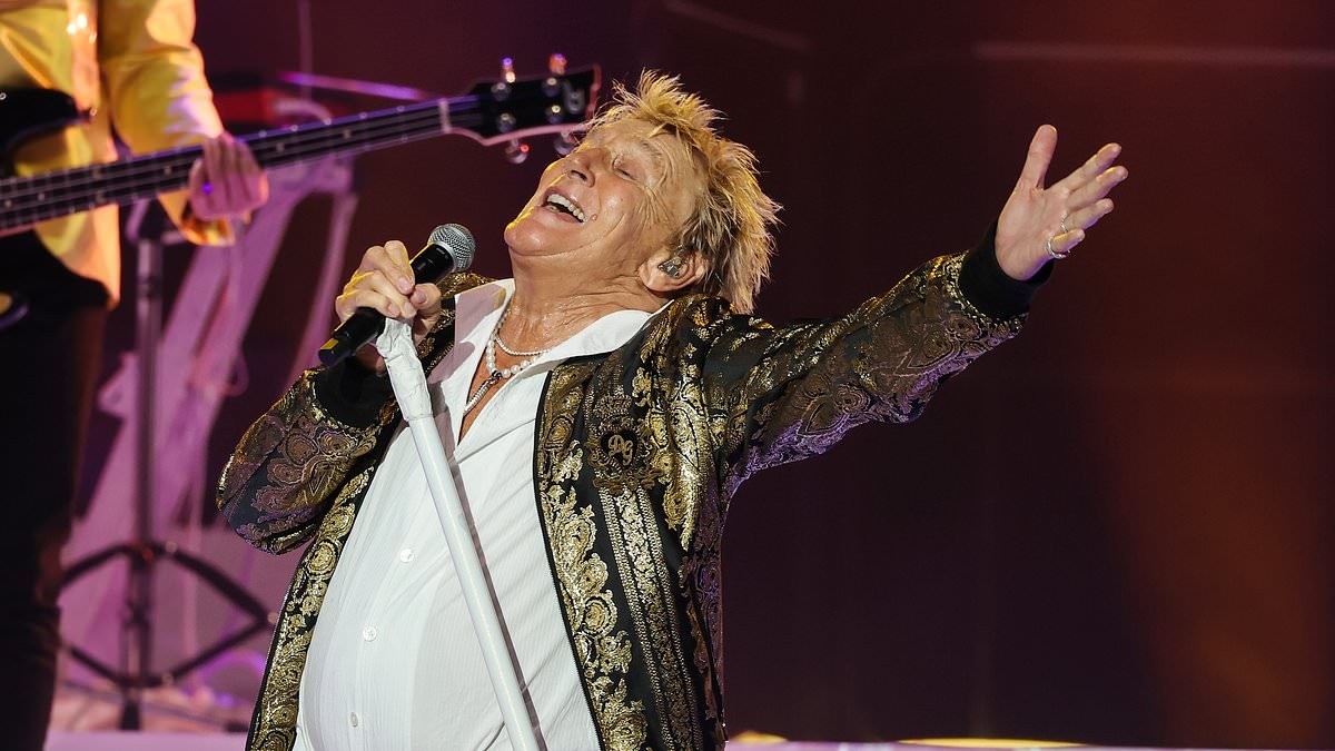 Rod Stewart, 81, dances on stage as he continues his North American tour in New York after cancelling gigs due to health issues