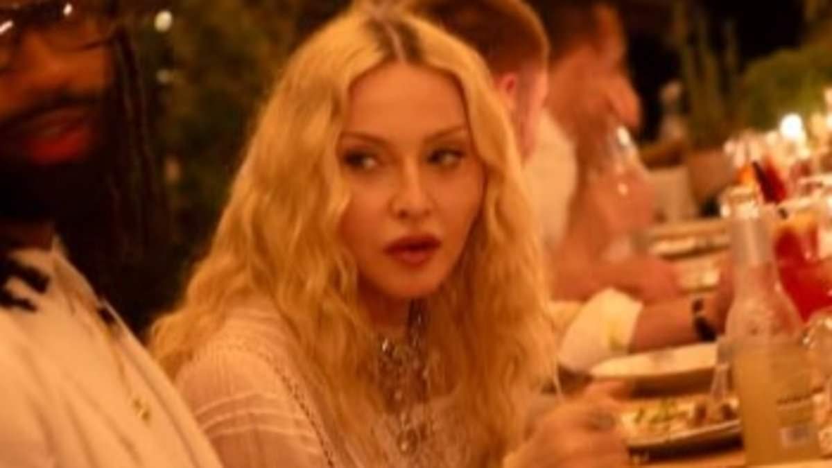 Madonna takes over tiny Corfu village made famous by ITV's The Durrells for wild 68th birthday party as she dances with her children and boyfriend Akeem Morris until 2am