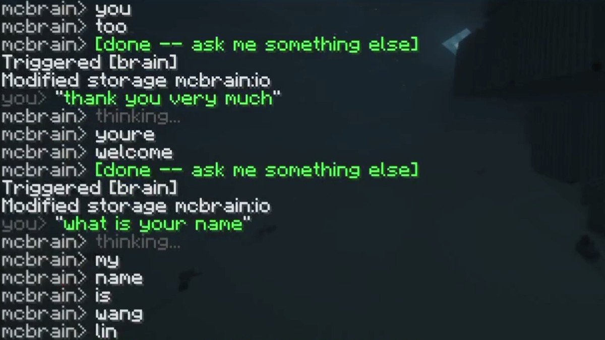Player builds working AI chatbot in vanilla Minecraft using 445K command blocks — clever approach shrank initial block count from over 1 million, requires no mods, plugins, or datapacks to work