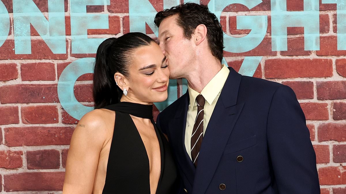 Glamorous Dua Lipa and Callum Turner pack on the PDA as they make first red carpet appearance as a married couple at the One Night Only premiere in NYC