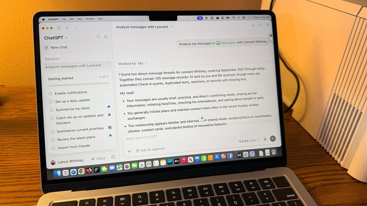 ChatGPT's new Mac plugin analyzed my iMessages - and I found it surprisingly useful