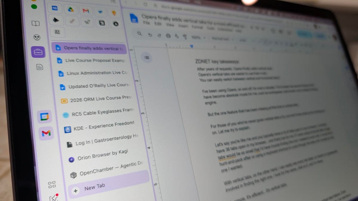 I tried Opera's new vertical tabs - and it might be the best implementation yet