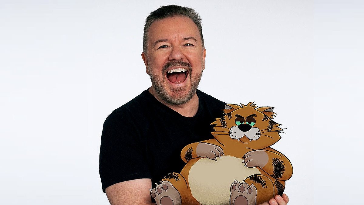 Ricky Gervais ignores dire one-star reviews and celebrates his cartoon Alley Cats reaching number one spot on Netflix
