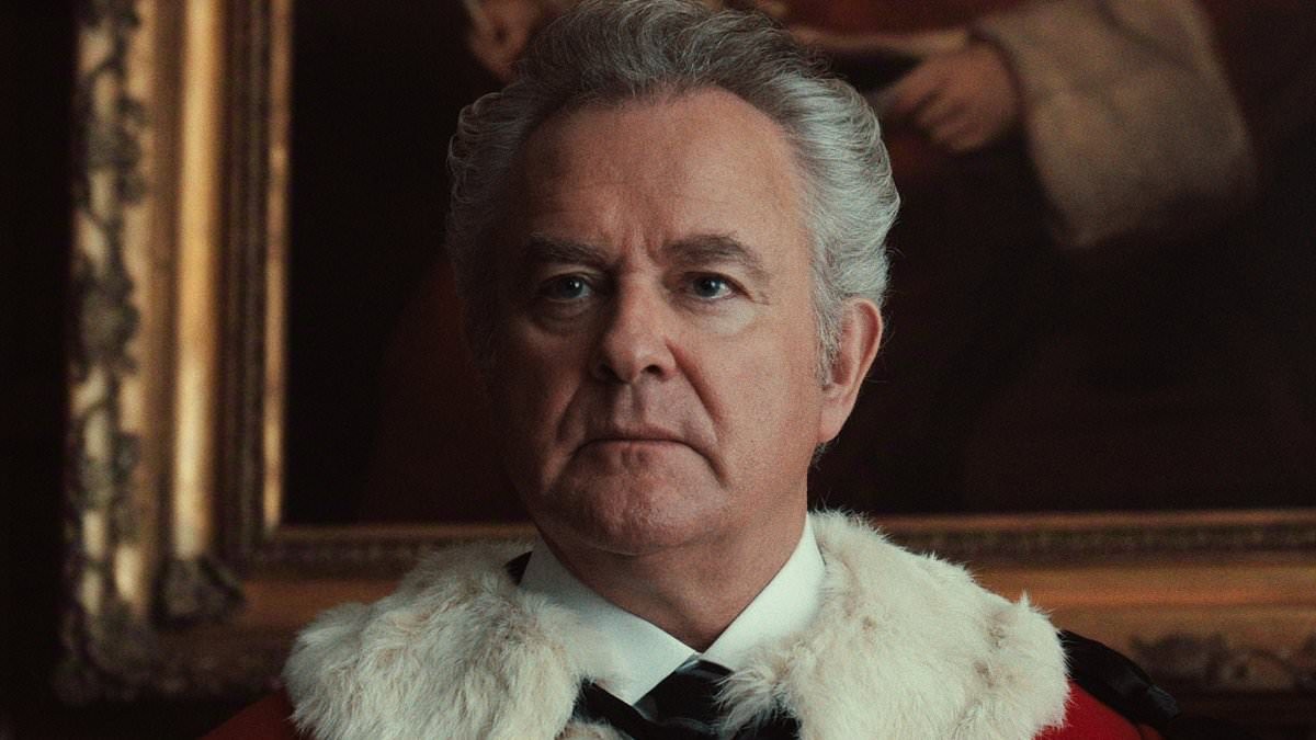 Hugh Bonneville practically dances on Downton Abbey's grave in the new series of Netflix's The Gentlemen as he plays a super-camp toff (with a carefully styled bouffant do)