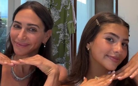 Lauren Silverman reveals close bond with son Adam's college girlfriend Sydney as they get ready for a family night out in Malibu