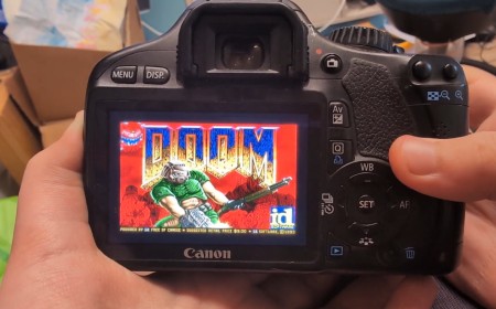 GitHub programmer ports playable Doom to DSLR camera with 3-inch TFT LCD display — Canon EOS 550D with open-source Magic Lantern firmware uses camera's button as controls, even plays sound