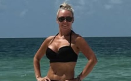 Strictly pro Kristina Rihanoff stuns in a black bikini as she hits the beach with lookalike daughter Mila, 10, on family trip to Florida