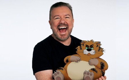 Ricky Gervais ignores dire one-star reviews and celebrates his cartoon Alley Cats reaching number one spot on Netflix