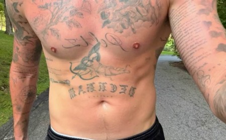 Brooklyn Beckham, 27, appears to have taken inspiration from his estranged dad David, 51, as he proudly shows off his tattooed and toned torso after run
