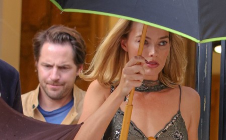 Margot Robbie wears sheer top and thigh-split skirt as she's joined by husband Tom Ackerley in Paris during break from filming Ocean's Eleven prequel
