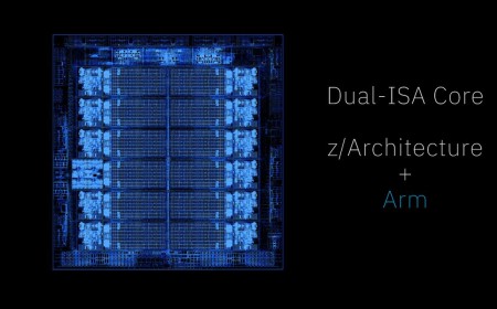 Hot Chips 2026: IBM's first dual-ISA core natively executes ARM and z/Architecture in the same core; all cores run at 5.7 GHz base frequency — next-gen mainframe AI processor is built on 2nm node with 11 cores