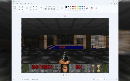 Microsoft Paint used as a 'monitor' to run Doom at up to 35 fps, project released by firm's Azure CTO — runs actual Doom engine and loads real shareware DOOM1.WAD