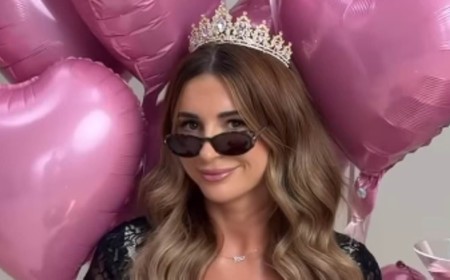 Dani Dyer gets glammed up in lace black dress and tiara as she celebrates her 30th birthday