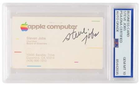 Gem Mint signed 1983 Steve Jobs business card opens at $70,000 — second signed card from that era after $180,000 record sale