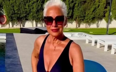 Denise Welch, 68, struts her stuff in a plunging black swimsuit as she enjoys a sun-soaked holiday after quitting Loose Women
